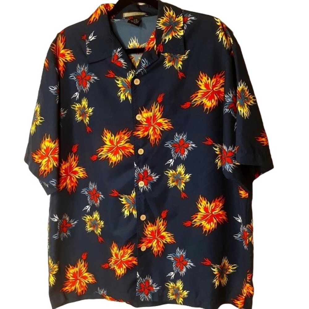 Street Culture Shirt Men's Large GUC Casual Button Down Shirt Bright Colors